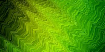 Light Green, Yellow vector pattern with curves. Abstract illustration with bandy gradient lines. Pattern for websites, landing pages.