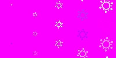 Light Purple, Pink vector template with flu signs.