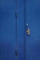 Old broken blue door photo