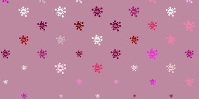 Light pink vector background with covid-19 symbols.