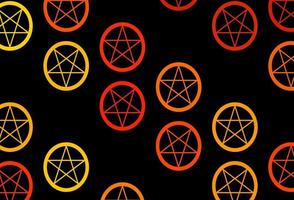 Dark Orange vector pattern with magic elements.