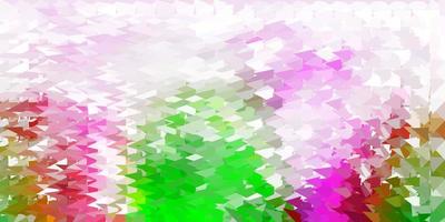 Light pink, green vector abstract triangle backdrop.