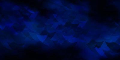 Dark BLUE vector background with triangles, cubes.