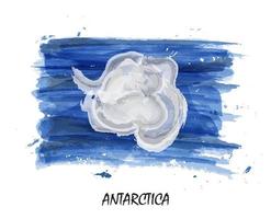 Realistic watercolor painting flag of Antarctica . Vector .
