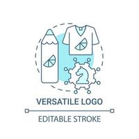 Versatile logo concept icon. Logotype design abstract idea thin line illustration. Business marketing. Easily recognizable logo. Vector isolated outline color drawing. Editable stroke