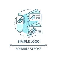 Simple logo concept icon. Logotype design principle abstract idea thin line illustration. Conveying business owner intended message. Vector isolated outline color drawing. Editable stroke