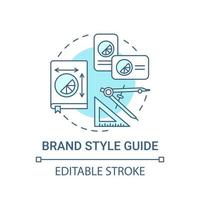 Brand style guide concept icon. Business branding service abstract idea thin line illustration. Making up visual product identity. Vector isolated outline color drawing. Editable stroke