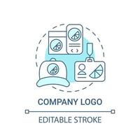 Company logo concept icon. Corporate branding abstract idea thin line illustration. Visual company representation. Achieving brand recognition. Vector isolated outline color drawing. Editable stroke