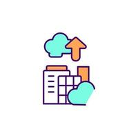 Urban greenhouse gas emissions RGB color icon. Urbanization effects on environment. Buildings, industry, transport. Isolated vector illustration. City carbon footprint simple filled line drawing