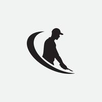 Playing golf pose vector illustration symbol