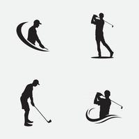 Playing golf pose vector illustration symbol