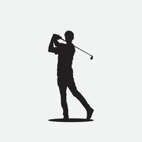 Playing golf pose vector illustration symbol