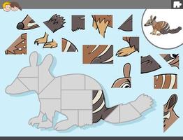 jigsaw puzzle game with numbat animal character vector