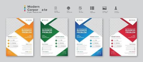 Diseño de plantilla de folleto de volante corporativo y comercial creativo vector