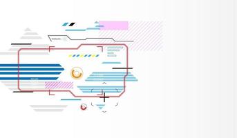 circuito eléctrico de vector, fondo de tecnología de marco cuadrado vector