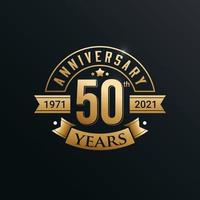 Anniversary emblems template design with gold number style vector