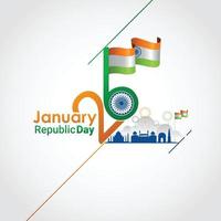 Ilustración de vector de día de la república india 26 de enero