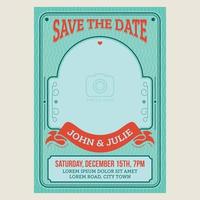 Wedding invitation card with vintage art deco style vector