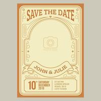 Wedding invitation card with vintage art deco style vector