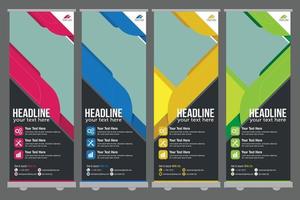 Roll up banner design template vector graphic