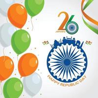 Indian republic day 26 January vector illustration