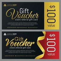 Gift voucher template with clean and modern pattern vector graphic