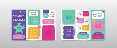 playful trifold brochure design templates vector