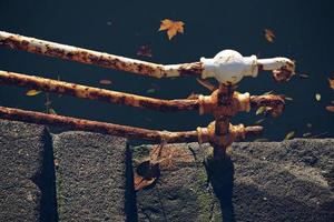 Close up of rusty stairs photo