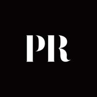 PR Logo Letter Initial Logo Designs Template vector