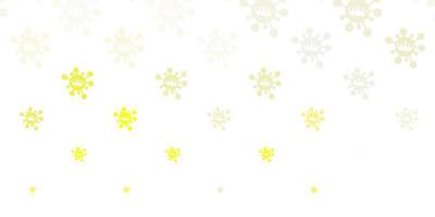 Light yellow vector background with covid-19 symbols.