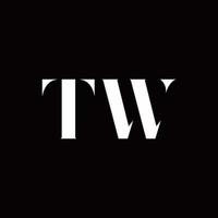 TW Logo Letter Initial Logo Designs Template vector