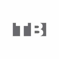 tb logo monogram con plantilla de diseño de estilo de espacio negativo vector