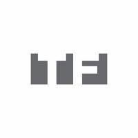 TF Logo monogram with negative space style design template vector