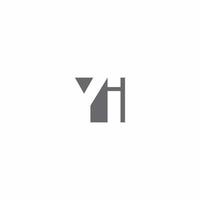 YI Logo monogram with negative space style design template vector