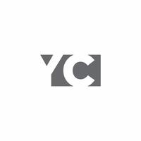 Monograma del logotipo de yc con plantilla de diseño de estilo de espacio negativo vector