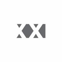 XX Logo monogram with negative space style design template vector