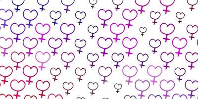 Light Multicolor vector texture with women's rights symbols.