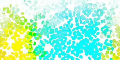 Light blue, yellow vector background with random forms.