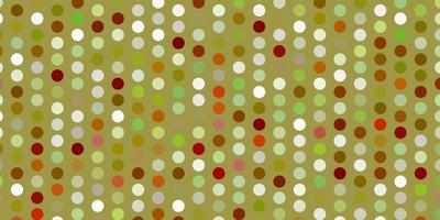 Light green, yellow vector background with bubbles.