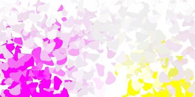 Light pink, yellow vector texture with memphis shapes.