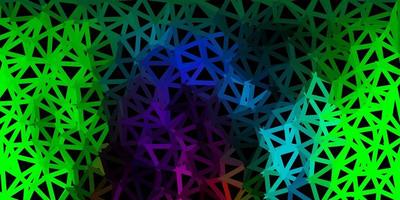 Light pink, green vector abstract triangle background.