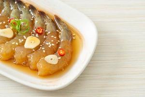 Korean Style Pickled Prawns or  Korean Soy Sauce Pickled Shrimp photo