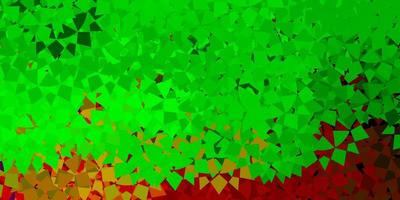 Light green, red vector background with polygonal forms.