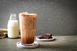 Iced chocolate milkshake drink photo