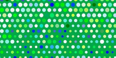 Light blue, green vector background with bubbles.