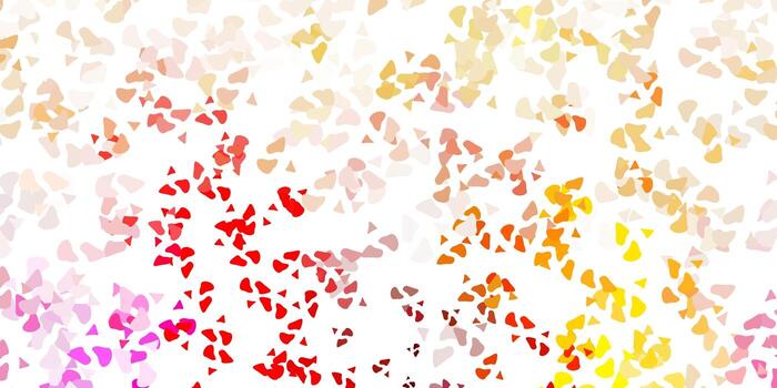 Light red, yellow vector pattern with abstract shapes.