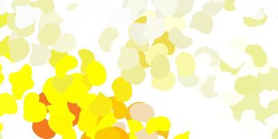 Light red, yellow vector background with random forms.