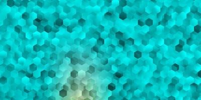 Fondo de vector azul claro, verde con formas hexagonales.