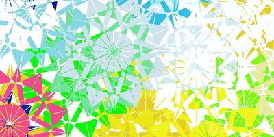 Light multicolor vector template with ice snowflakes.