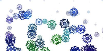 Light multicolor vector template with ice snowflakes.